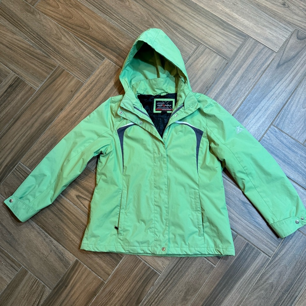 ZEROXPOSURE Women’s Winter Snow Jacket Lime Green Removable Hoodie